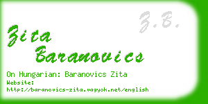 zita baranovics business card